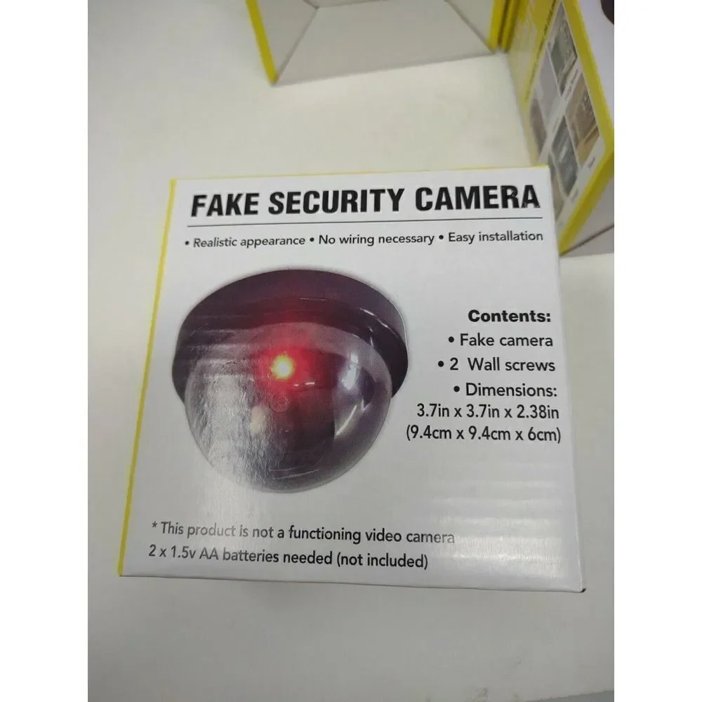 4 New Fake Security Camera Dome, 3.7x3.7x2.38 in Flashing LED Includes Mountings
